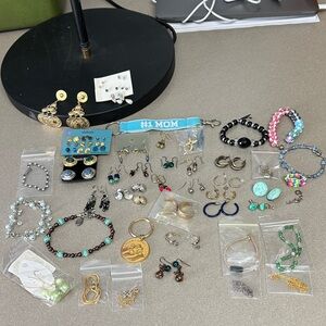 Jewelry Collection with Earrings, Bracelets, Ankle bracelet and clip keychain
